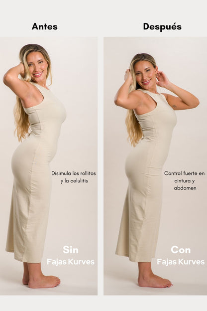 Faja Khloe - Body Reductor con Control de Abdomen Fuerte y Efecto Levanta Glúteos